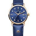 Maurice Lacroix Maurice Lacroix Eliros Date EL1094-PVP01-450-1  EL1094-PVP01-450-1 кварцевые женские часы синий циферблат, браслет кожаный — вид спереди