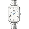 Daniel Wellington Daniel Wellington Quadro Roman Numerals 5-Link Silver DW00100691  DW00100691 кварцевые женские часы белый циферблат, браслет нержавеющая сталь — вид спереди