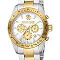 Roberto Cavalli Roberto Cavalli Uomo Chrono RC5G046M1075  RC5G046M1075 кварцевые мужские часы серебристый циферблат, браслет нержавеющая сталь с pvd-покрытием — вид спереди