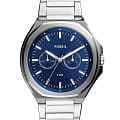 Fossil Fossil Evanston BQ2610  BQ2610 кварцевые мужские часы синий циферблат, браслет нержавеющая сталь — вид спереди
