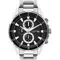 Lee Cooper Lee Cooper LC07627.350  LC07627.350 кварцевые мужские часы черный циферблат, браслет нержавеющая сталь — вид спереди