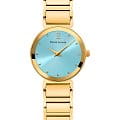 Pierre Lannier Pierre Lannier Ligne Pure 036N562  036N562 кварцевые женские часы голубой циферблат, браслет нержавеющая сталь с ip-покрытием — вид спереди