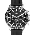 Fossil Fossil Bannon BQ2494  BQ2494 кварцевые мужские часы черный циферблат, браслет силикон — вид спереди