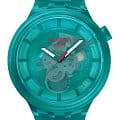 Swatch Swatch Big Bold Biosourced Lacquered SB05L101  SB05L101 кварцевые мужские часы зеленый циферблат, браслет биоматериал — вид спереди