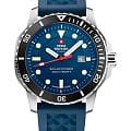 Swiss Military by Chrono Swiss Military Solar Power SMS34102.04  SMS34102.04 кварцевые мужские часы синий циферблат, браслет силикон — вид спереди