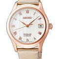 Seiko Seiko Presage SRPF50J1  SRPF50J1 механические женские часы бежевый циферблат, браслет кожаный — вид спереди