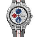 Maurice Lacroix Maurice Lacroix Aikon Chronograph Quartz Special Edition Mahindra Racing AI1018-TT031-130-2  AI1018-TT031-130-2 кварцевые мужские часы серебристый циферблат, браслет каучук — вид спереди
