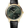 Omega Omega De Ville Prestige 434.53.41.21.10.001 Prestige 43453412110001 механические мужские часы зеленый циферблат, браслет кожаный — вид спереди