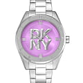 DKNY DKNY Chambers Midi DK1L016M0055  DK1L016M0055 кварцевые женские часы розовый циферблат, браслет нержавеющая сталь — вид спереди