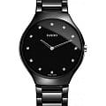 Rado Rado True Thinline R27741732  R27741732 кварцевые мужские часы черный циферблат, браслет керамика — вид спереди