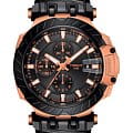 Tissot Tissot T-Race Automatic Chronograph T115.427.37.051.01 T Race T1154273705101 механические мужские часы черный циферблат, браслет кожаный — вид спереди