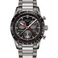 Certina Certina DS-2 Chronograph 1/100 sec C024.447.44.051.00 DS 2 C0244474405100 кварцевые мужские часы черный циферблат, браслет титановый — вид спереди