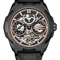 Stuhrling Stuhrling Navigator 1012.04  1012.04 механические мужские часы черный циферблат, браслет кожаный — вид спереди