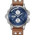 Hamilton Hamilton Khaki Aviation X-Wind Auto Chrono 44mm H77506540  H77506540 механические мужские часы синий циферблат, браслет кожаный — вид спереди