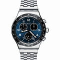 Swatch Swatch I New Chrono YVS423GC  YVS423G кварцевые мужские часы  синий циферблат, браслет нержавеющая сталь — вид спереди