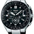 Seiko Seiko Astron GPS Solar SSE169J1  SSE169J1 кварцевые мужские часы  черный циферблат, браслет силикон — вид спереди