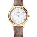 Omega Omega De Ville Prestige 434.53.30.60.55.002  Prestige 43453306055002 кварцевые женские часы перламутровый циферблат, браслет кожаный — вид спереди