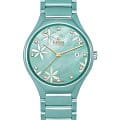 Rado Rado True Great Gardens of the World R27114902 Automatic R27114902 механические женские часы голубой циферблат, браслет высокотехнологичная плазменная керамика — вид спереди