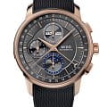 Mido Mido Baroncelli Chronograph Moonphase M027.625.37.061.00  M0276253706100 механические мужские часы черный циферблат, браслет каучук — вид спереди