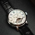 Earnshaw Earnshaw Longcase ES-8169-04,  англия мужские часы на браслете кожаный боковой вид