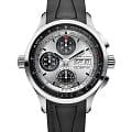 Hamilton Hamilton Khaki Aviation X-Patrol Auto Chrono H76566351  H76566351 механические мужские часы  серебристый циферблат, браслет каучук — вид спереди