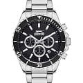 Slazenger Slazenger Multifunction SL.09.2091.2.01  SL.09.2091.2.01 кварцевые мужские часы черный циферблат, браслет суперметалл — вид спереди