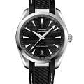 Omega Omega Seamaster Aqua Terra 220.12.38.20.01.001 Aqua Terra 22012382001001 механические мужские часы черный циферблат, браслет каучук — вид спереди