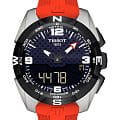 Tissot Tissot T-Touch Expert Solar T091.420.47.057.00 T Touch T0914204705700 кварцевые мужские часы черный циферблат, браслет силикон — вид спереди