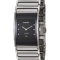 Rado Rado Integral R20785759  R20785759 кварцевые женские часы черный циферблат, браслет сталь + керамические вставки — вид спереди