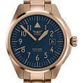 Aviator Aviator Airacobra V.1.38.2.318.5  V.1.38.2.318.5 кварцевые мужские часы синий циферблат, браслет нержавеющая сталь с pvd-покрытием — вид спереди