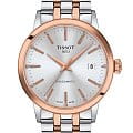 Tissot Tissot Classic Dream Swissmatic T129.407.22.031.00 Classic Dream T1294072203100 механические мужские часы серебристый циферблат, браслет сталь c pvd покрытием — вид спереди