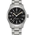 Hamilton Hamilton Khaki Field Mechanical Power Reserve 40mm H69509130  H69509130 механические мужские часы черный циферблат, браслет нержавеющая сталь — вид спереди