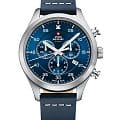 Swiss Military by Chrono Swiss Military by Chrono SM34076.05  SM34076.05 кварцевые мужские часы синий циферблат, браслет кожаный — вид спереди