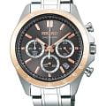 Seiko Seiko Spirit Chronograph SBTR026  SBTR026 кварцевые мужские часы черный циферблат, браслет нержавеющая сталь — вид спереди
