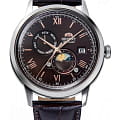 Orient Orient Sun & Moon RA-AK0804Y  RA-AK0804Y механические мужские часы коричневый циферблат, браслет кожаный — вид спереди