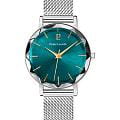 Pierre Lannier Pierre Lannier Multiples 009M671  009M671 кварцевые женские часы зеленый циферблат, браслет нержавеющая сталь — вид спереди