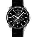 Jacques Lemans Jacques Lemans Derby 1-2204M  1-2204M механические мужские часы черный циферблат, браслет кожаный — вид спереди