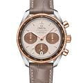 Omega Omega Speedmaster 38 324.23.38.50.02.002    32423385002002 механические женские часы бежевый циферблат, браслет кожаный — вид спереди
