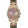 Guess Guess W0774L3  W0774L3 кварцевые женские часы розовый циферблат, браслет 18-каратное желтое золото — вид спереди
