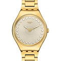 Swatch Swatch Skin Irony SYXG126G  SYXG126G кварцевые женские часы бежевый циферблат, браслет нержавеющая сталь с pvd-покрытием — вид спереди