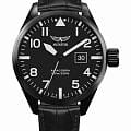 Aviator Aviator Airacobra V.1.22.5.148.4  V.1.22.5.148.4 кварцевые мужские часы черный циферблат, браслет кожаный — вид спереди