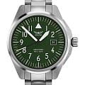 Aviator Aviator Airacobra V.1.38.0.319.5  V.1.38.0.319.5 кварцевые мужские часы  зеленый циферблат, браслет нержавеющая сталь — вид спереди