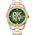 DKNY DKNY Chambers Midi DK1L016M0095  DK1L016M0095 кварцевые женские часы зеленый циферблат, браслет нержавеющая сталь с ip-покрытием — вид спереди