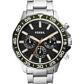 Fossil Fossil Bannon  BQ2625  BQ2625 кварцевые мужские часы черный циферблат, браслет нержавеющая сталь — вид спереди