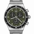 Swatch Swatch I New Chrono YVS488G  YVS488G кварцевые мужские часы зеленый циферблат, браслет нержавеющая сталь — вид спереди