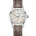 Longines Longines 1832 L4.325.4.87.2  L43254872 механические женские часы перламутровый циферблат, браслет кожаный — вид спереди