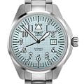 Aviator Aviator Airacobra V.3.39.0.337.5  V.3.39.0.337.5 механические мужские часы голубой циферблат, браслет нержавеющая сталь 316l — вид спереди