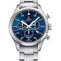 Swiss Military by Chrono Swiss Military by Chrono SM34076.02  SM34076.02 кварцевые мужские часы синий циферблат, браслет нержавеющая сталь — вид спереди
