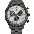 Swiss Military by Chrono Swiss Military by Chrono SM34081.05  SM34081.05 кварцевые мужские часы серебристый циферблат, браслет нержавеющая сталь с pvd-покрытием — вид спереди