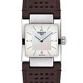 Tissot Tissot T02 T090.310.16.111.00  T0903101611100 кварцевые женские часы белый циферблат, браслет кожаный — вид спереди